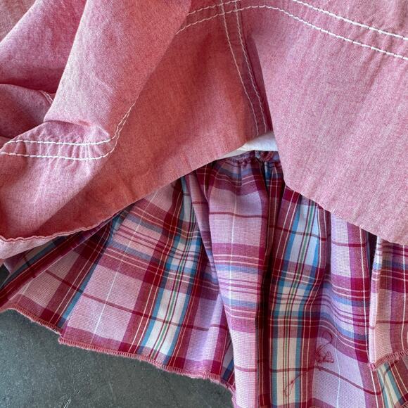 Anthropologie Maeve Pale Red Plaid Gingham Tie Back Dress Size 2 MSRP $168 NWT - Picture 6 of 6